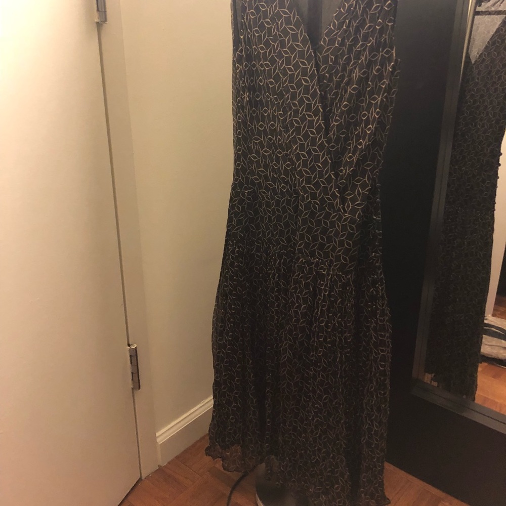 Zara basic Dress - brown & beige - S (26)